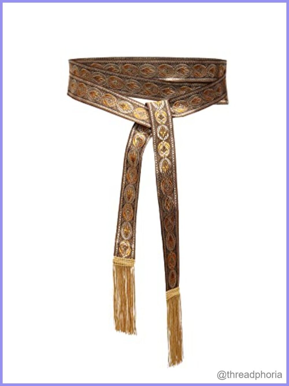 Medieval Vintage Waist Belt Polyester Silk Embroidery Ren Faire Costume